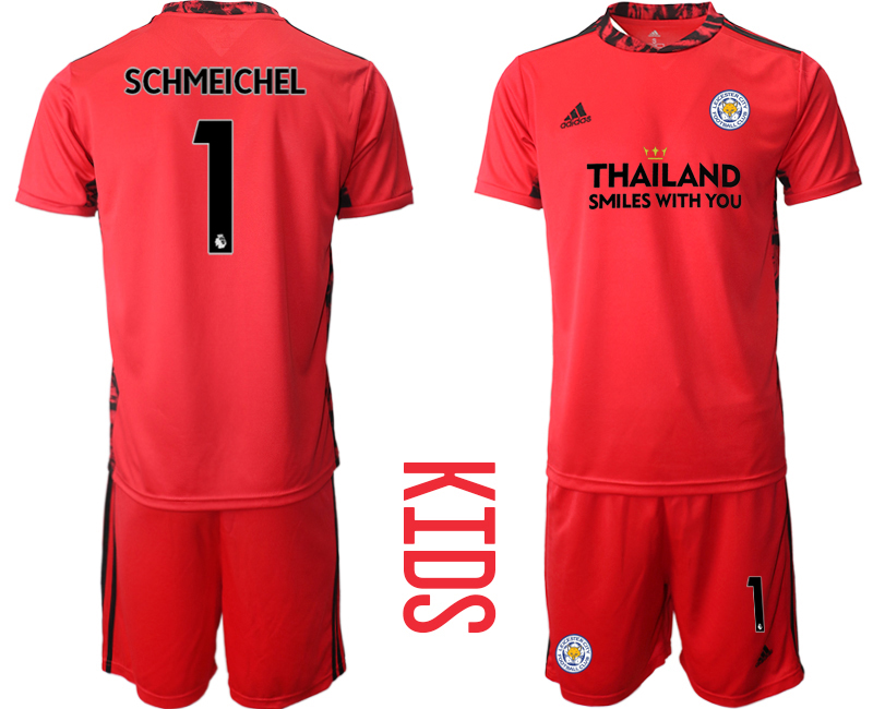 Cheap Youth 2020-2021 club Leicester City red goalkeeper 1 Soccer Jerseys